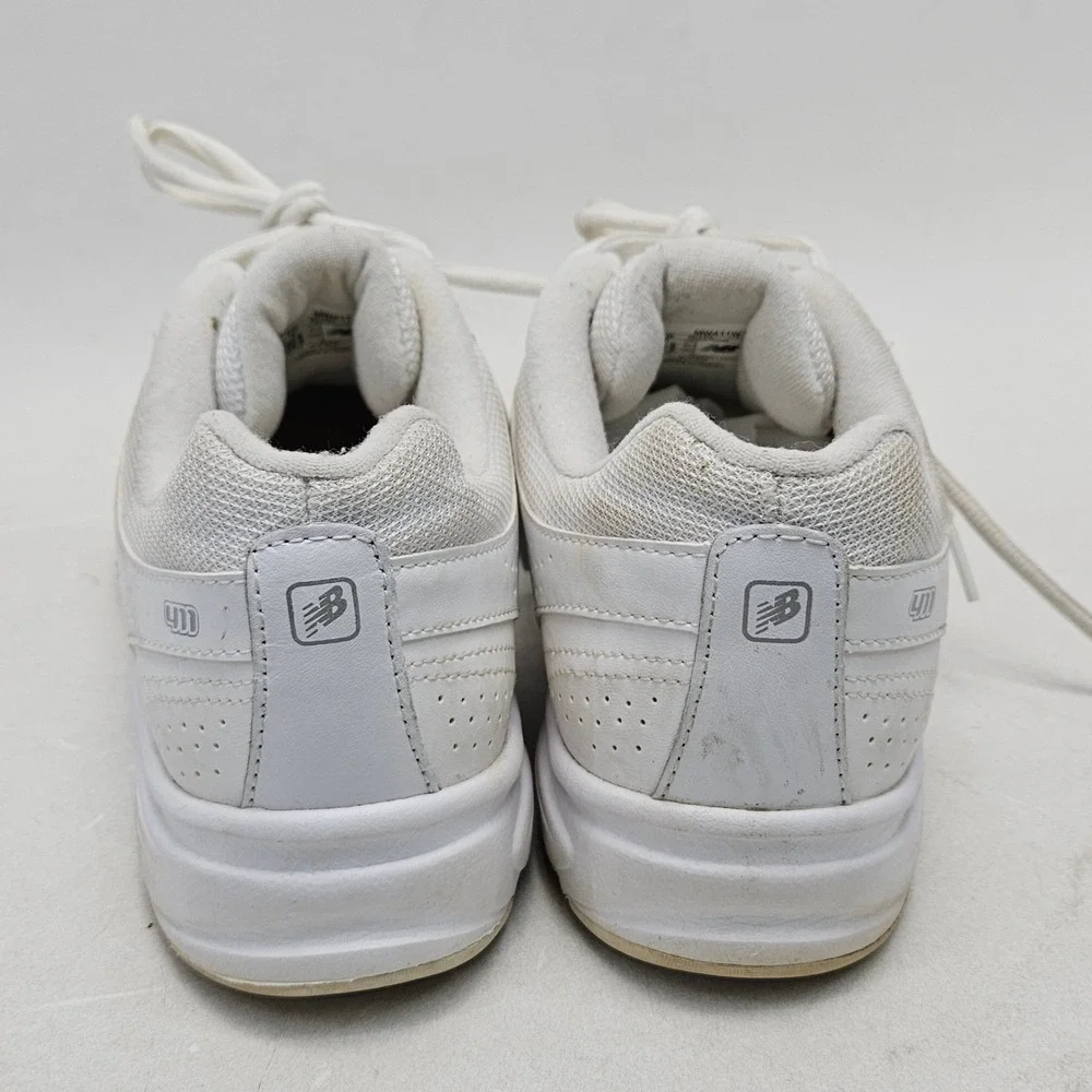 New Balance 411 Womens 9 W Mens 7.5D White Leather Walking Sneakers MW411WT